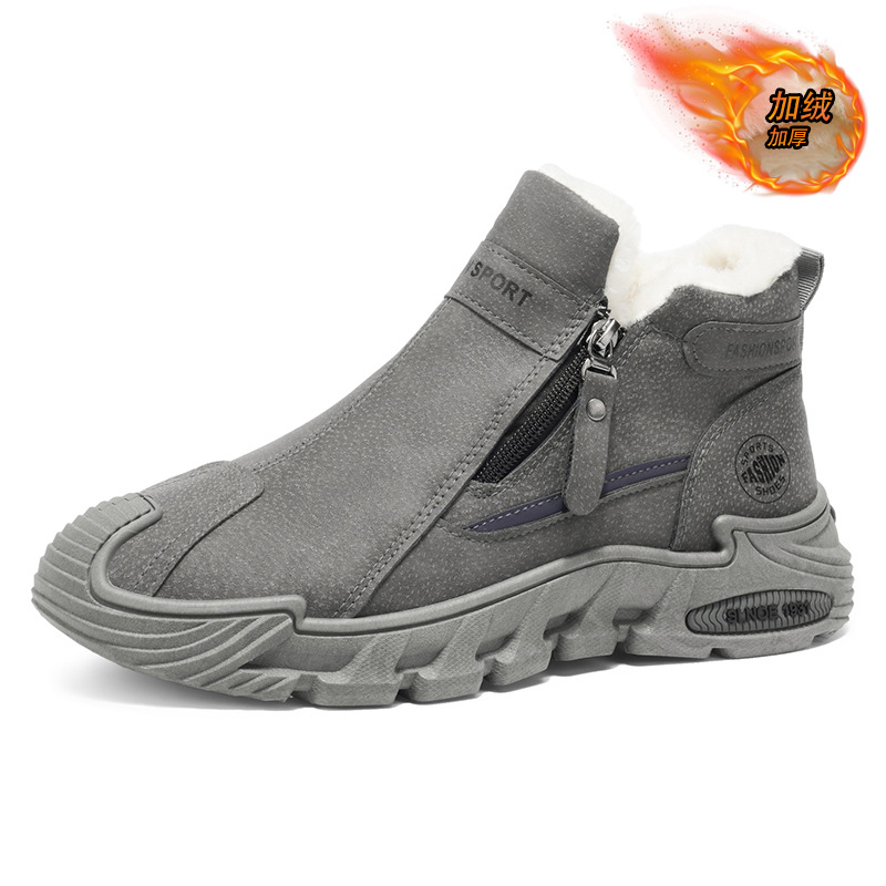 2025 tendencia de invierno nuevos zapatos de algodón de alto rendimiento explosivo zapatos antideslizantes para hombres herramientas de calentamiento universal con botas de algodón de terciopelo