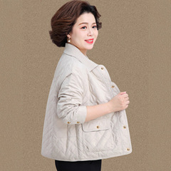 妈妈超好看外套秋季短款夹克衣服40岁50中年女装春秋时尚翻领上衣