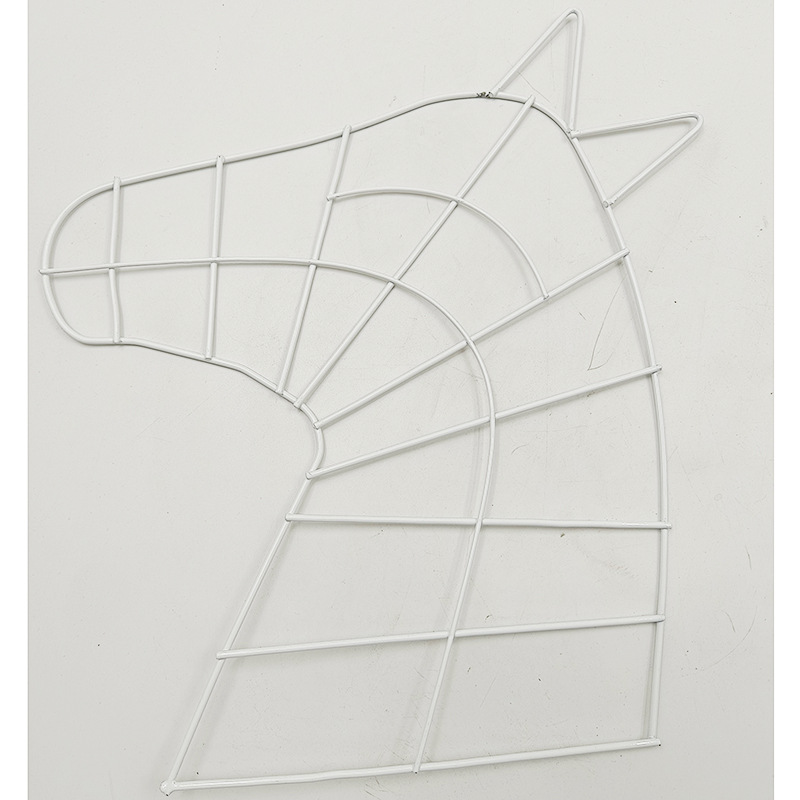 En stock Cruz-frontera caballo en forma de cabeza guirnalda anillo de hierro DIY Navidad anillo colgante decoración del hogar de hierro arreglo de flores anillo colgante de hierro