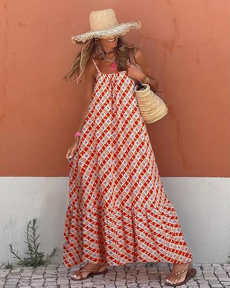 Damen Sommer Maxi Kleid Im Boho Stil V-ausschnitt Rüschen Design_voghion.com