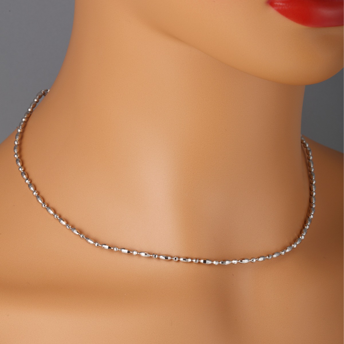 Xuping joyería aleación de invierno y otoño de mijo collar de perlas oval simple cadena collar de perlas de oliva mujer