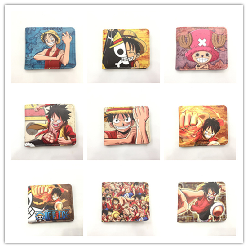One piece wallet short Youth student Japanese Luffy ace Pu cartoon coin purse wallet card holder