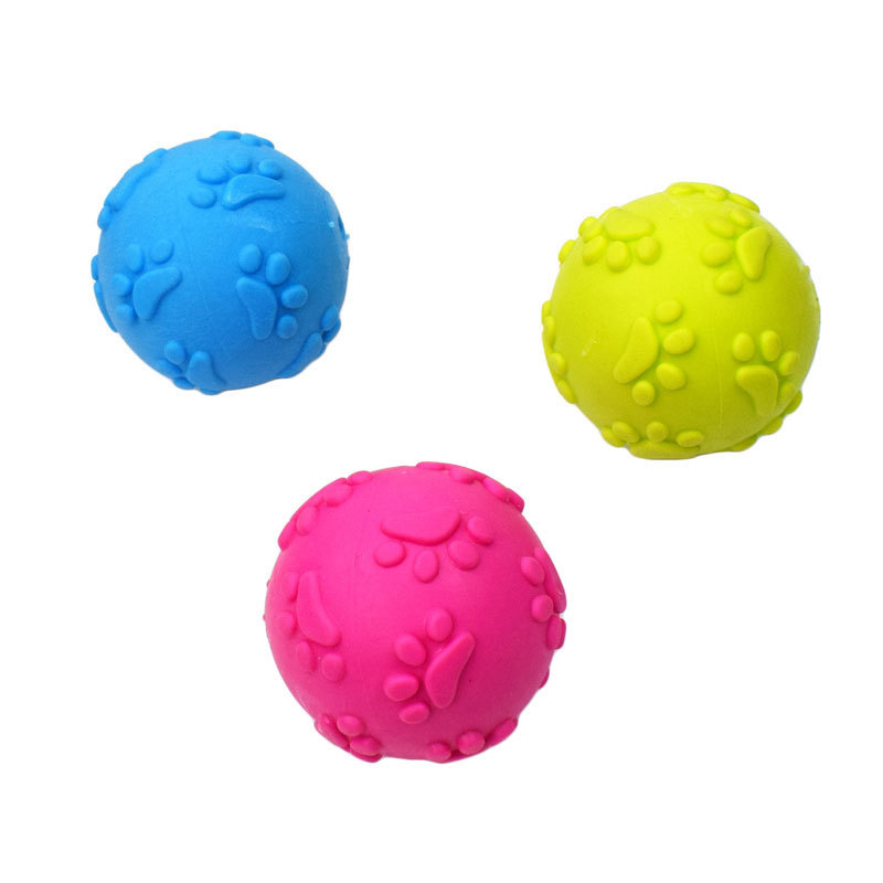 Mascota TPR huellas de juguete de sonido bola molar perro de entrenamiento perro resistente a mordeduras perro de juguete de goma suministros para perros fábrica en stock