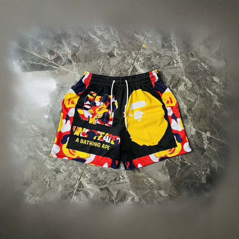 2026 Cross-Border New Style 3D American Retro Flame Print Boxing Shorts Men's Summer Sports Fitness Shorts