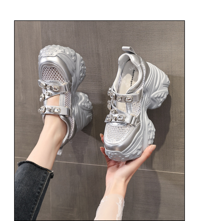 Giày sneaker nữ đế dày lưới thoáng khí phong cách thể thao — Màu trắng chi tiết 14