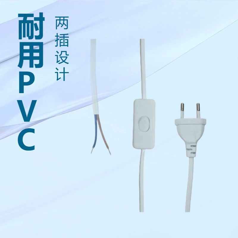 Кабель питания с европейским стандартным штекером VDE, двойной круглый штекер, выключатель 303, кабель питания с европейским выключателем