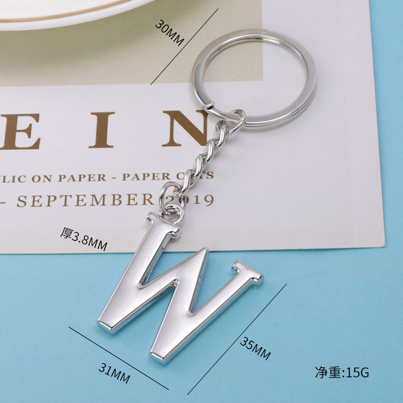 Inglés carta llavero bolsa colgante 26 letras mayúsculas y minúsculas y números llavero europeo y americano pequeño regalo personalización