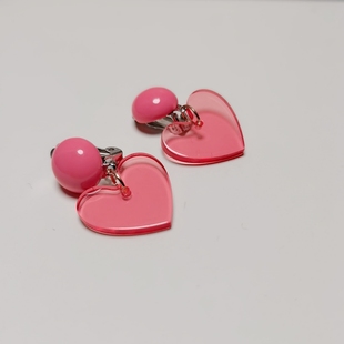Fashion Children's Cute Dopamine Cute Baby Pink Love Ear Clip Dopamine Ear Clip Earrings