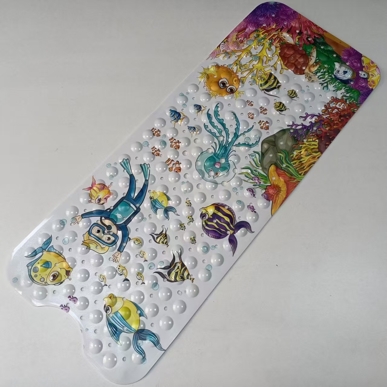 Alfombrilla antideslizante para baño con diseño de océano de dibujos animados para niños de Amazon, alfombrilla antideslizante para piscina, baño, alfombrilla antideslizante
