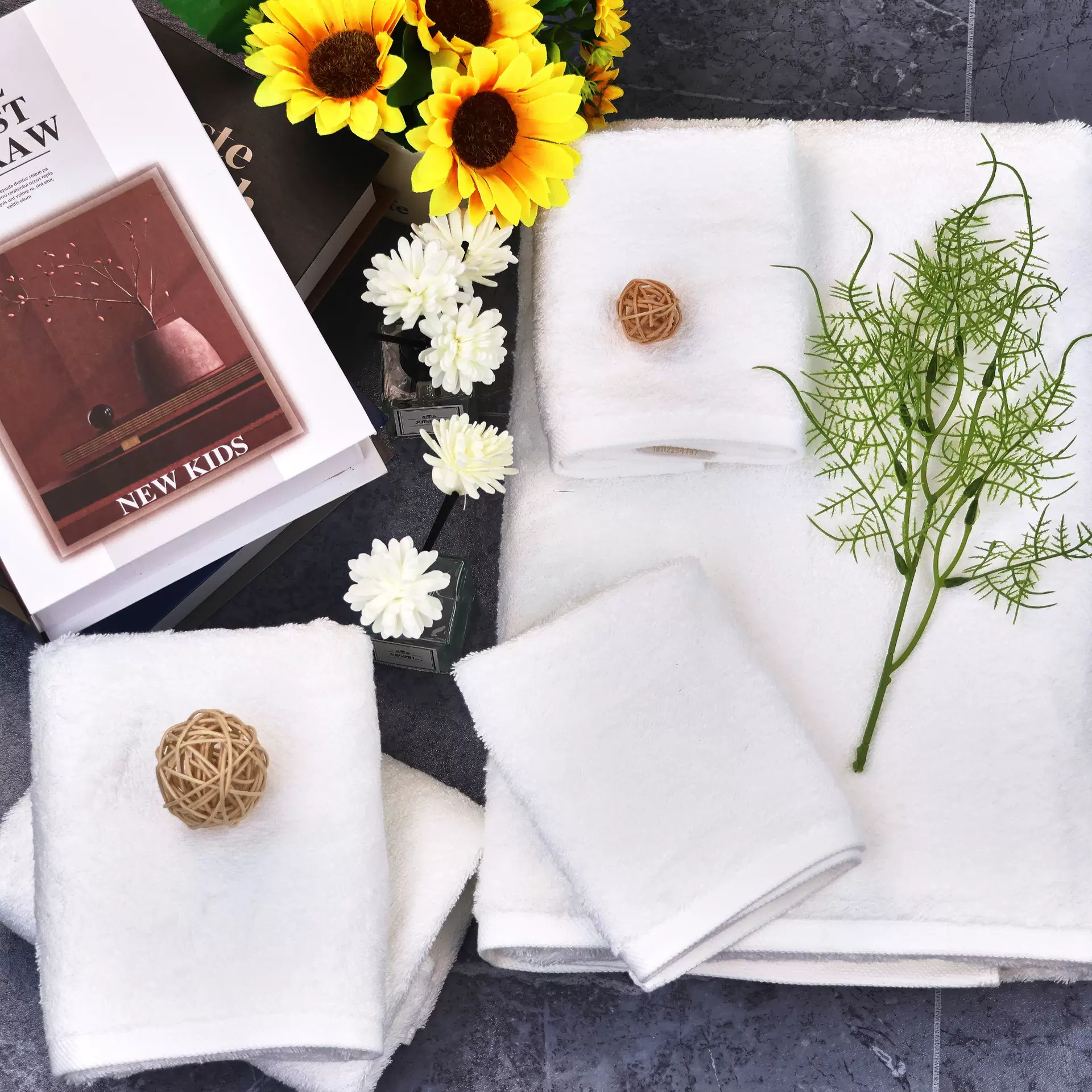 南通宾馆浴巾平织绣花全棉美容院毛巾民宿纯棉酒店美容院浴巾