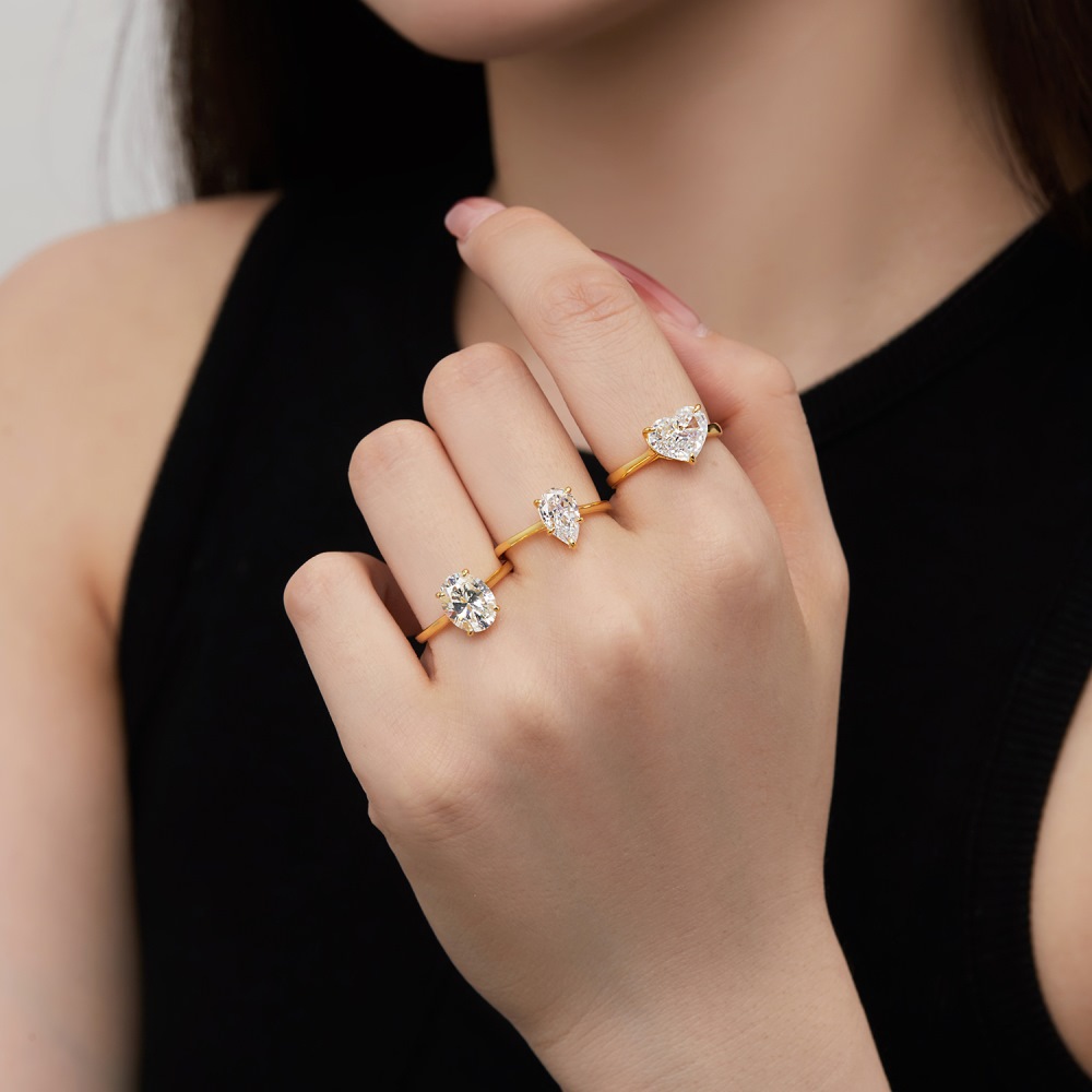 Daily Occasion 925 Sterling Silver Zircon Geometric Rings