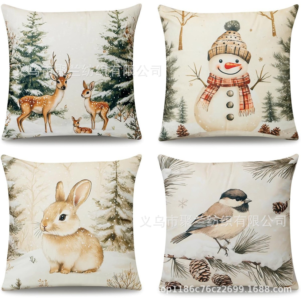 Navidad encontrada explosión abrazo funda de almohada festivales conejo alce decoración sofá atmósfera sensación de lino funda de cojín al por mayor image 53