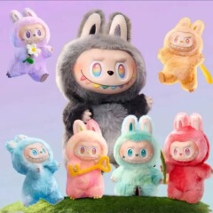 现货心动马卡龙拉布布批发娃娃三代labubu玩偶搪胶系列毛绒挂件