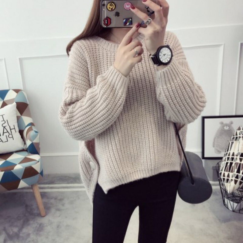 Thickened Sweater Women's Pullover Autumn and Winter New Outwear Korean Style Loose Student Knitwear Short Thick Knitwear Trendy