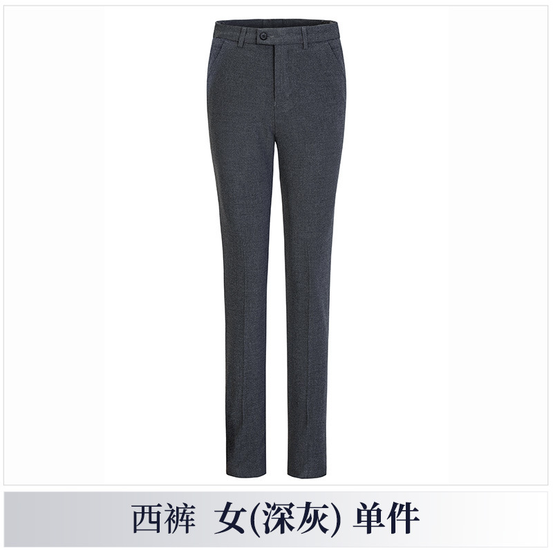 冬季商务灰色弹力西服套装工作服男女销售物业管理厚款西装三件套|undefined