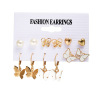 Earrings, acrylic set, crystal earings, suitable for import, 6 pair, simple and elegant design