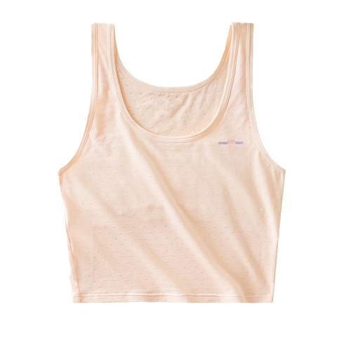 Underwear development period student vest girl anti-bump girl all-in-one cotton padded bra mesh breathable tube top