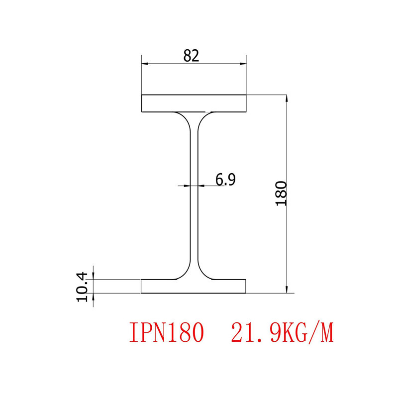 欧标工字钢IPN180规格180x82x6.9x10.4材质S355J2批发零售价格