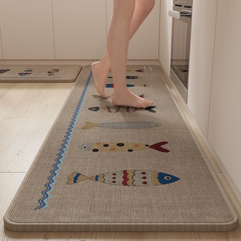 编织纹厨房专用地垫防滑可擦免洗地毯进门门口吸水加厚耐脏脚垫