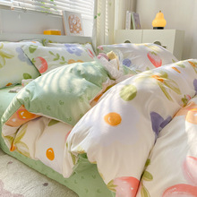 100全棉纯棉床上四件套学生宿舍被套床笠款三件套小清新ins单双人
