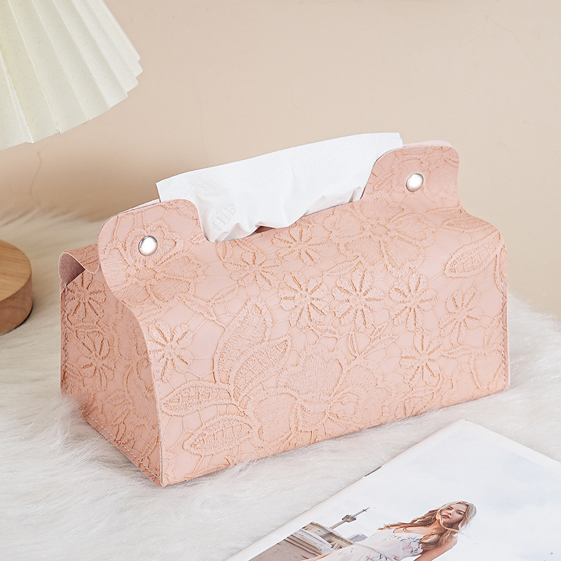 Botones de ratán de alto valor con patrón de hogar, decoración de comida especial de lujo ligero, caja de pañuelos, cubierta de pañuelos rectangular, premium