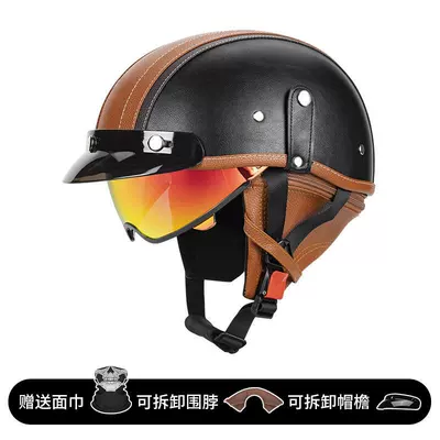 Summer 3C Unisex Scooter, Motosiklet kaskı (dəbilqə) - black-and-orange-colorful-lenses-m