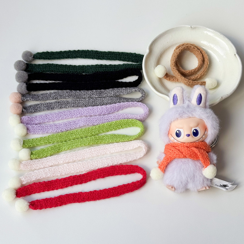 7cm Star Doll Clothes Labubu Fourth Generation Clothes Wholesale Mini Doll Christmas Doll Clothes Replacement Knitted Scarf