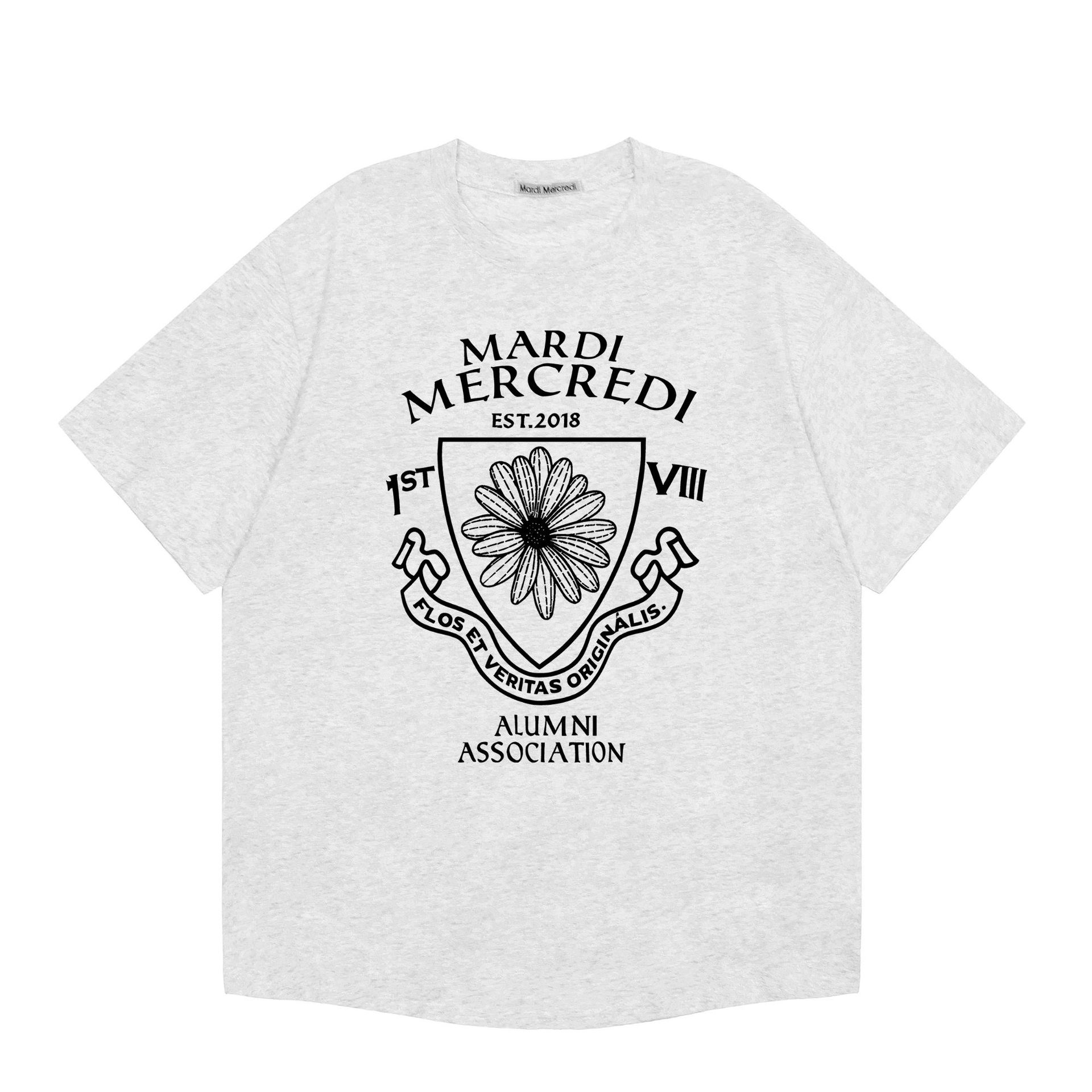 現物韓国潮牌Mardi半袖女性25夏新作デイジープリント丸襟純綿上着tシャツ代発