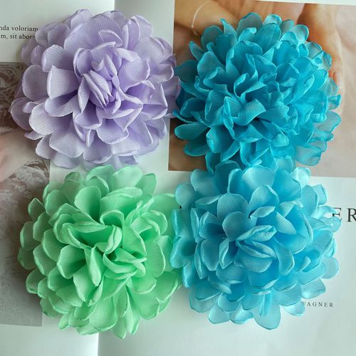 20pcs Burnt edge chiffon flowers clothing shoes and hats accessories children's hair accessories headband flowers jewelry diy accessories fabric flowers 10cm