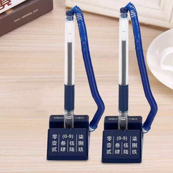 Deli 6790 Desktop Business Office Pen 180 Degree Rotating 0.5mm Gel Pen Water Pen Bank Counter Pen
