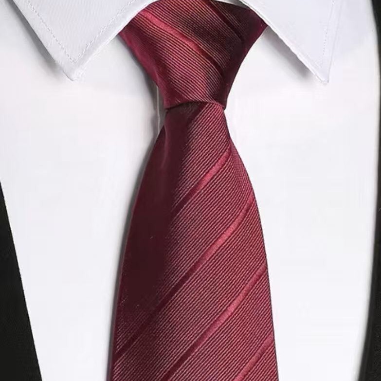 Tie for Men and Women, Business Formal Wear, Black, Red, Blue, Zipper Style, Groom's Wedding, Korean Style, Narrow, Lazy Style, No Need to Tie, Ready-To-Wear Tie