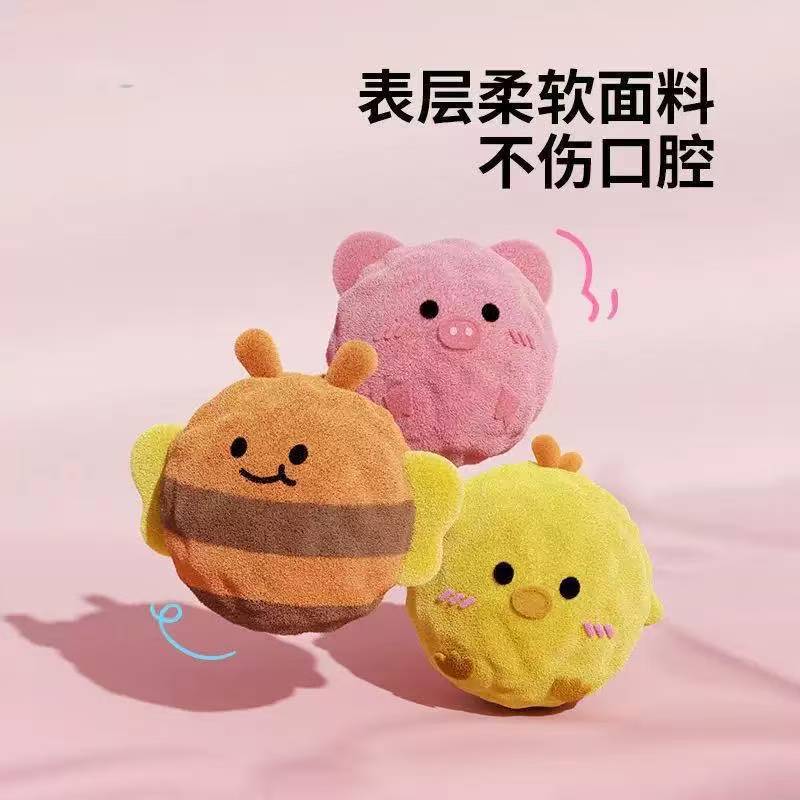 Nuevos juguetes para perros de dibujos animados bolas de espinada sonoras bolas elásticas de molienda de dientes auto-hi interactivo juguetes para mascotas suministros de bolas image 3