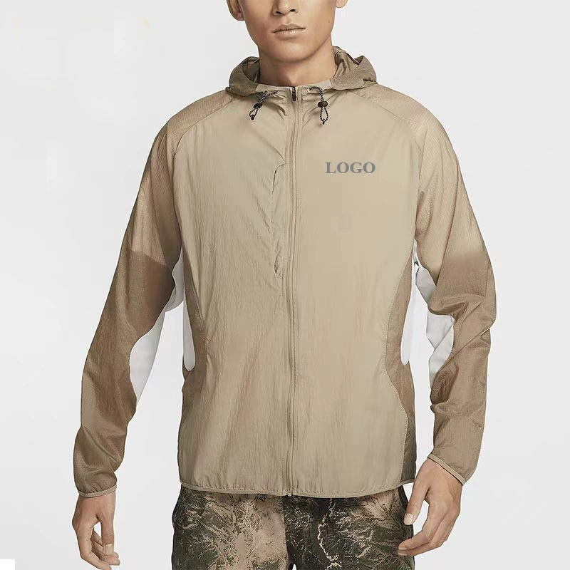 Трансграничная экспортная летняя солнцезащитная одежда из ледяного шелка с капюшоном NK, мужская и женская кожаная одежда, уличная легкая куртка контрастного цвета, повседневная прозрачная одежда