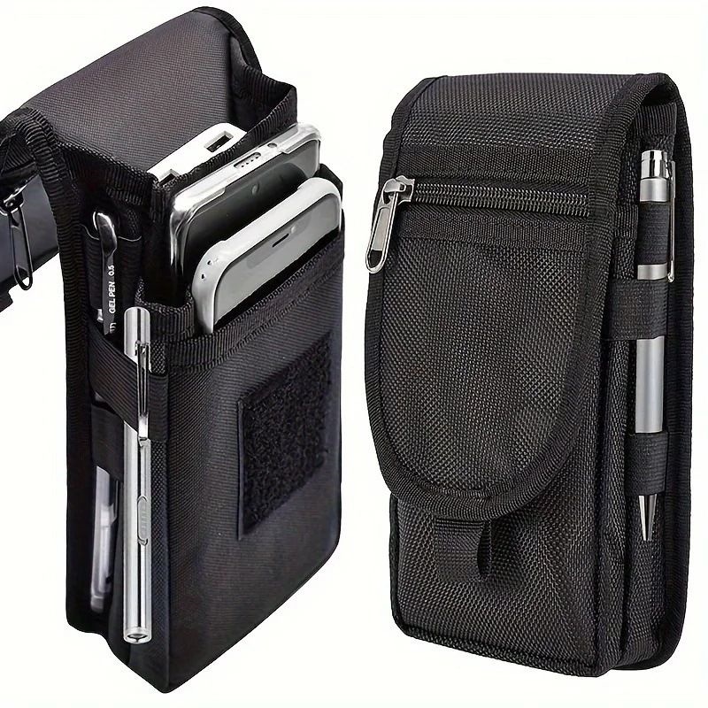 Cross-border outdoor leisure nylon wear-resistant waist bag with three-compartment layered design, pen pocket, storage release bag, shoulder bag