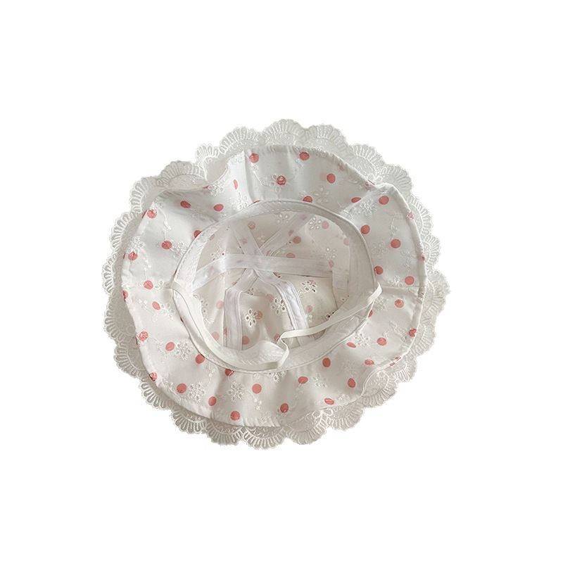 Baby pescador sombrero primavera y verano princesa delgada encaje sombrero de sol coreano para bebés sombrero de marea