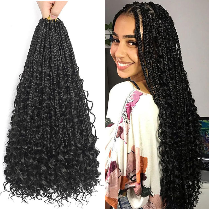 Three-strand Braids Hair Goddess Box Braids Hair Xuchang Chemical Fiber Crochet Hair European and American Wig Braids