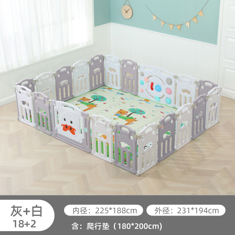 Gray and white 18+2+ crawling mat