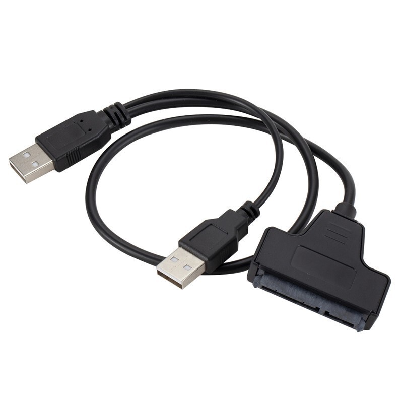 Factory USB 2.0 to Sata Auxiliary Power Supply Dual-Cable USB to Sata 7+15Pin Hard Drive Easy Drive Cable