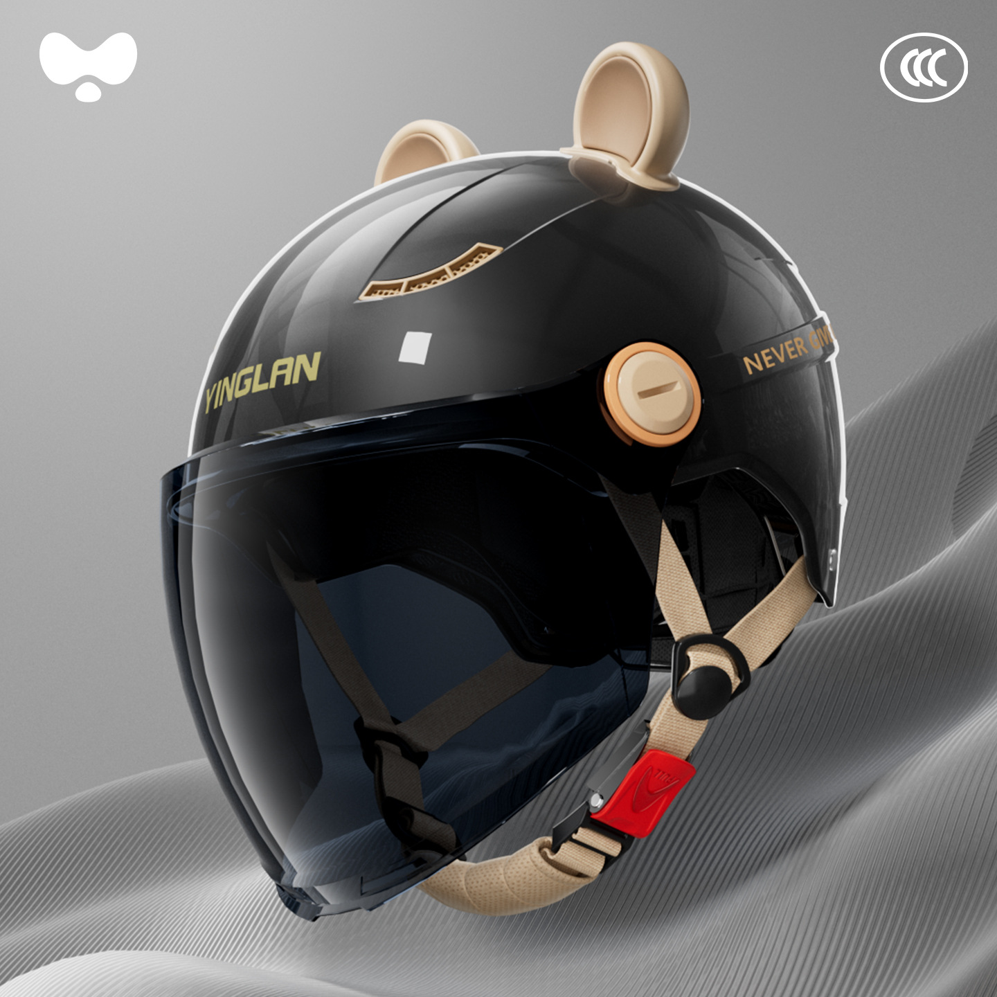 Helmet Electric Vehicle — Universal Motosiklet kaskı (dəbilqə) - 3c-luxury-black-sunscreen-long-mirror-class-a-new-national-standard