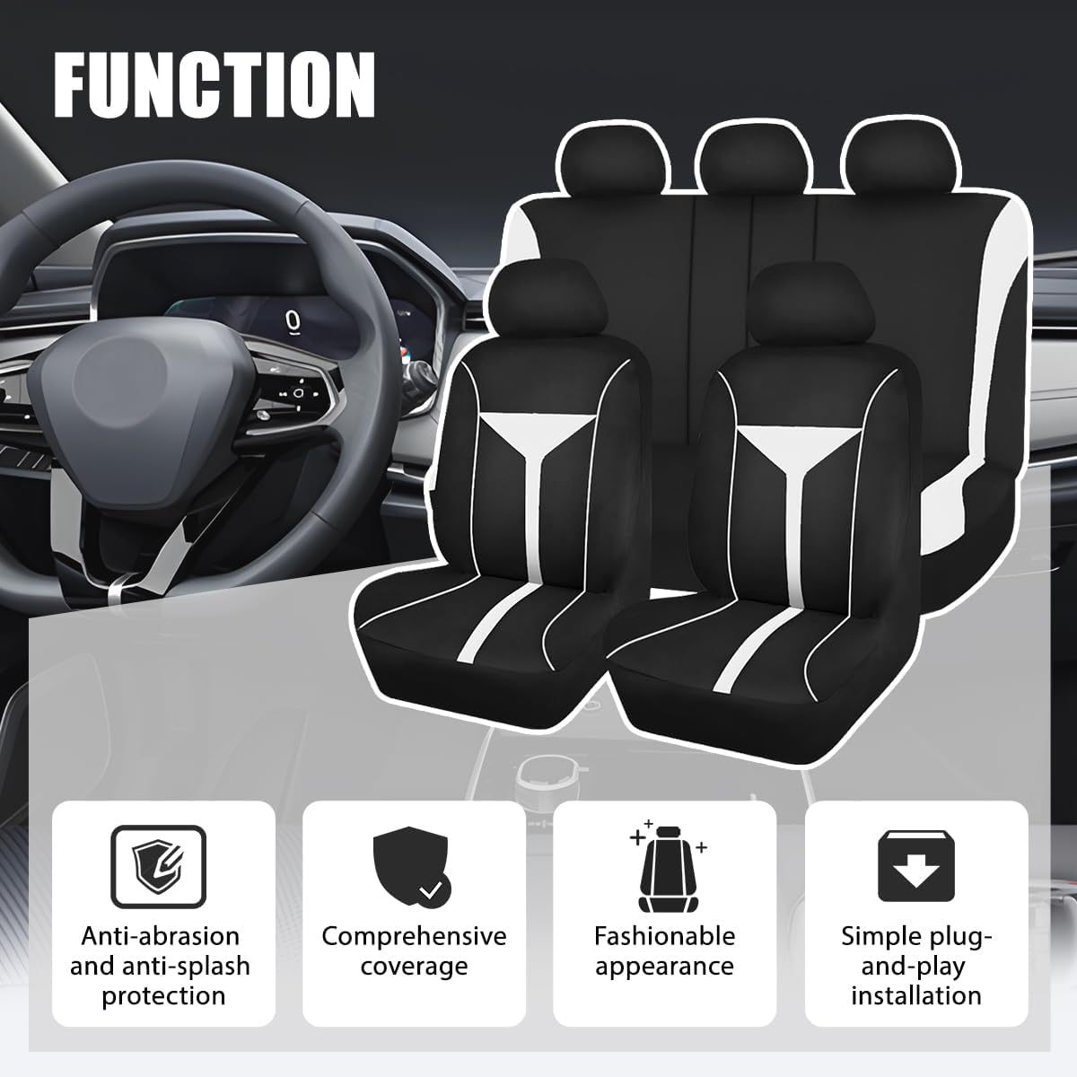 Cross-Border New Elastic Fabric Wine Glass Style Car Seat Cover for All Seasons Amazon Temu Meike Duo