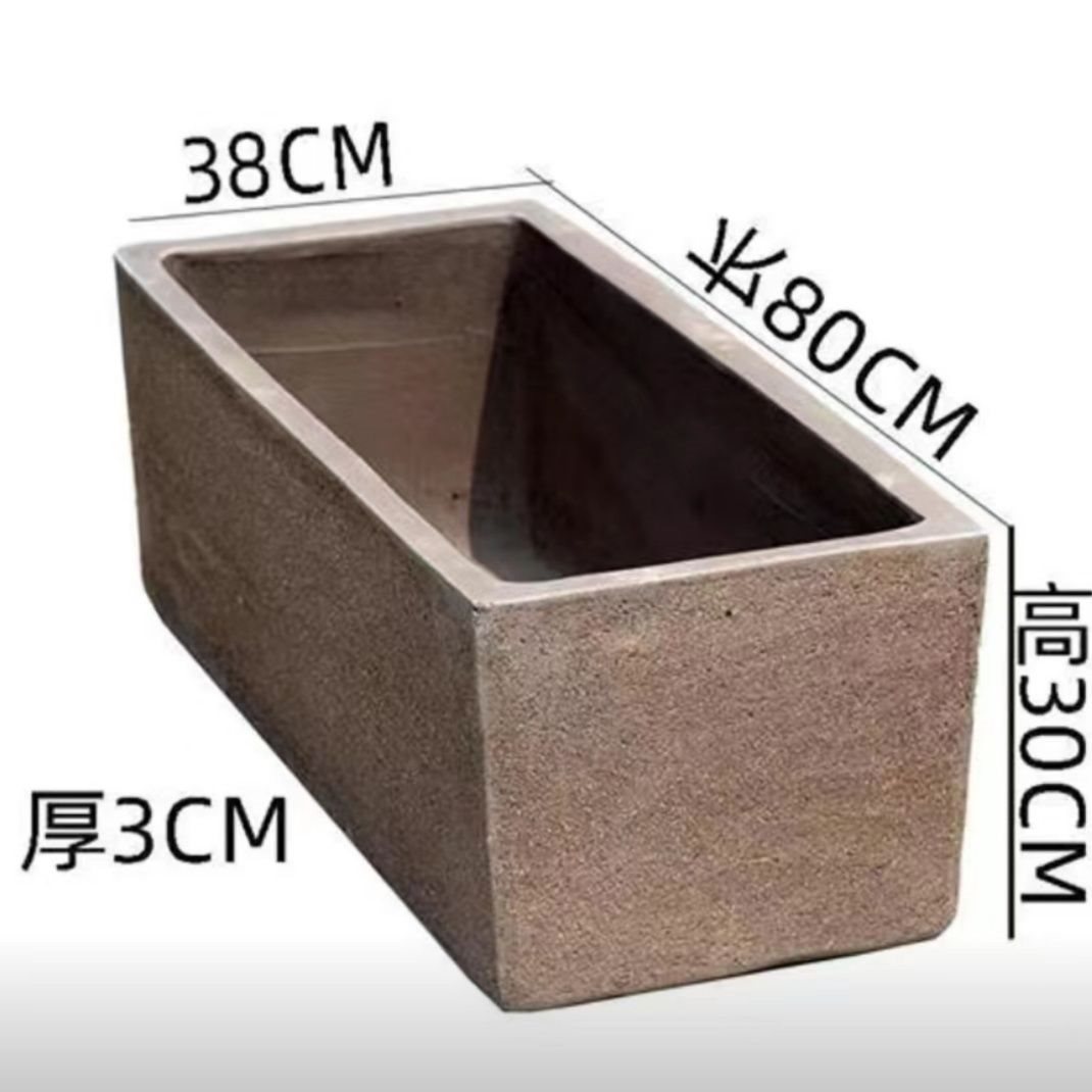 法盆景盆长方形养鱼别墅古马槽荷花庭院粗陶陶瓷鱼缸水培宜兴紫砂