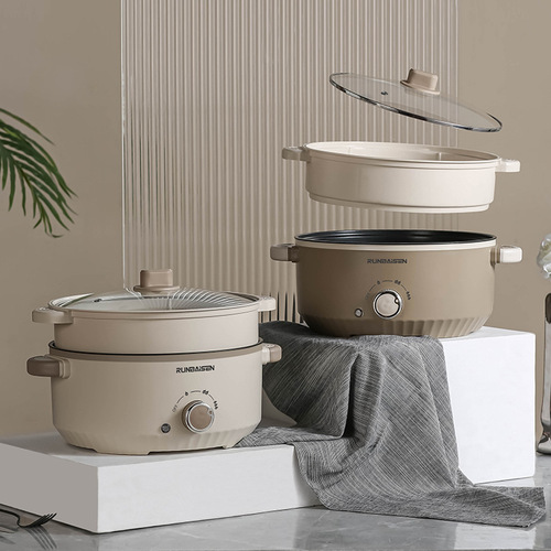 Large Capacity Household Electric Cooker Electric Hot Pot Multifunctional Cooking Pot Combo Pot Dorm Non-stick Electric Stir-fry Pan Electric Steamer