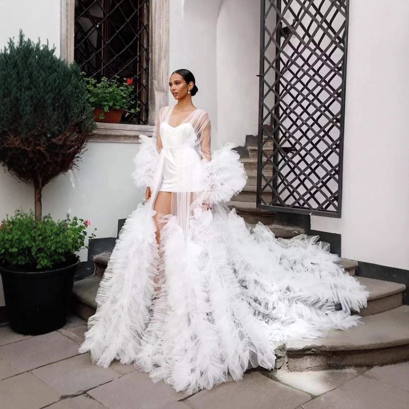 Aliexpress Cross-Border Mesh Gown Dress 2026 New Model Maternity Long Trailing Runway Performance Puffy Tulle Dress for Women Aliexpress Cross-Border Mesh Gown Dress 2026 New Model Maternity Long Trailing Runway Performance Puffy Tulle Dress for Women