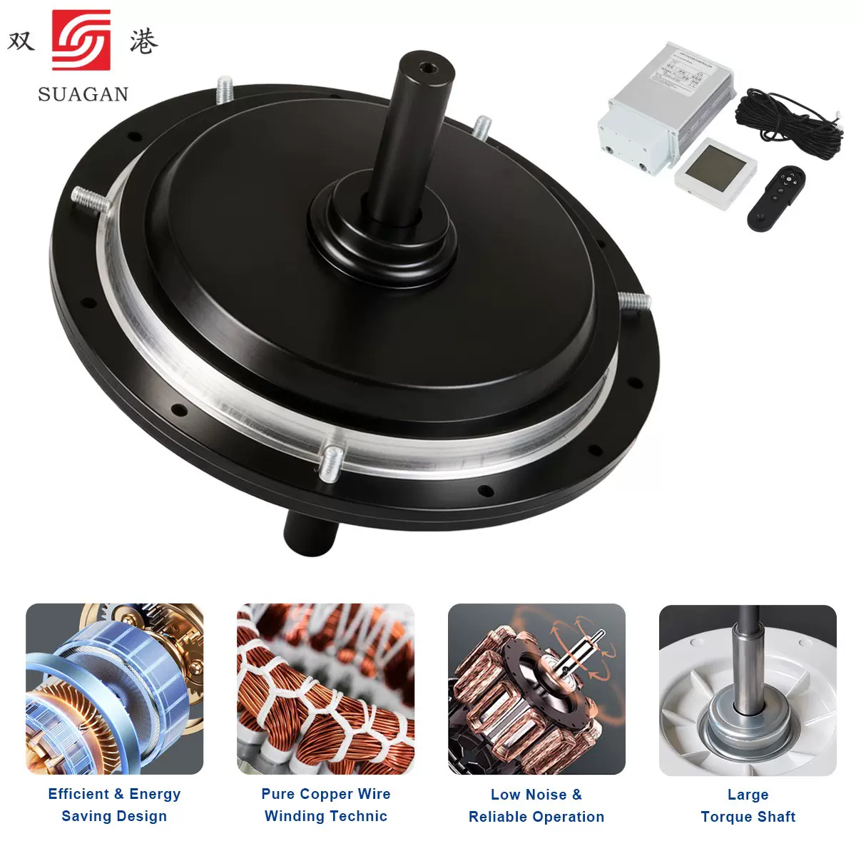 外转子直流无刷电机 额定转速420-600RPM可选 功率覆盖450W至1500