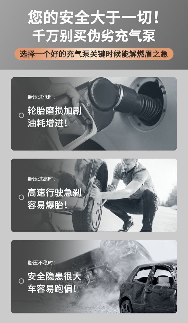 Car Air Pump Dual-Cylinder High-Power 12V for Car Use and 220V for Home Use, Portable Tire Inflator