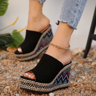 plus size Women's Shoes New Arrival Wedge Thick-soled Sandals Fashion New Arrival Wedge Sandals High Heeled Women