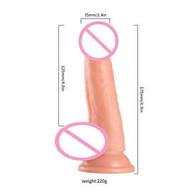 成人性用品工厂女用情趣仿真实心假阳具手动款吸盘阳具B019批发