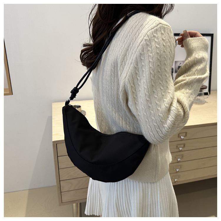 Oxford fabric 2024 casual new style with contrasting colors, light and simple, single-shoulder crossbody, underarm dumpling bag for women undefined