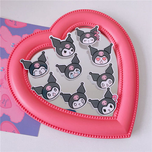 Cute Kuromi brooch girl heart decorative pin badge small pendant cartoon expression trinket