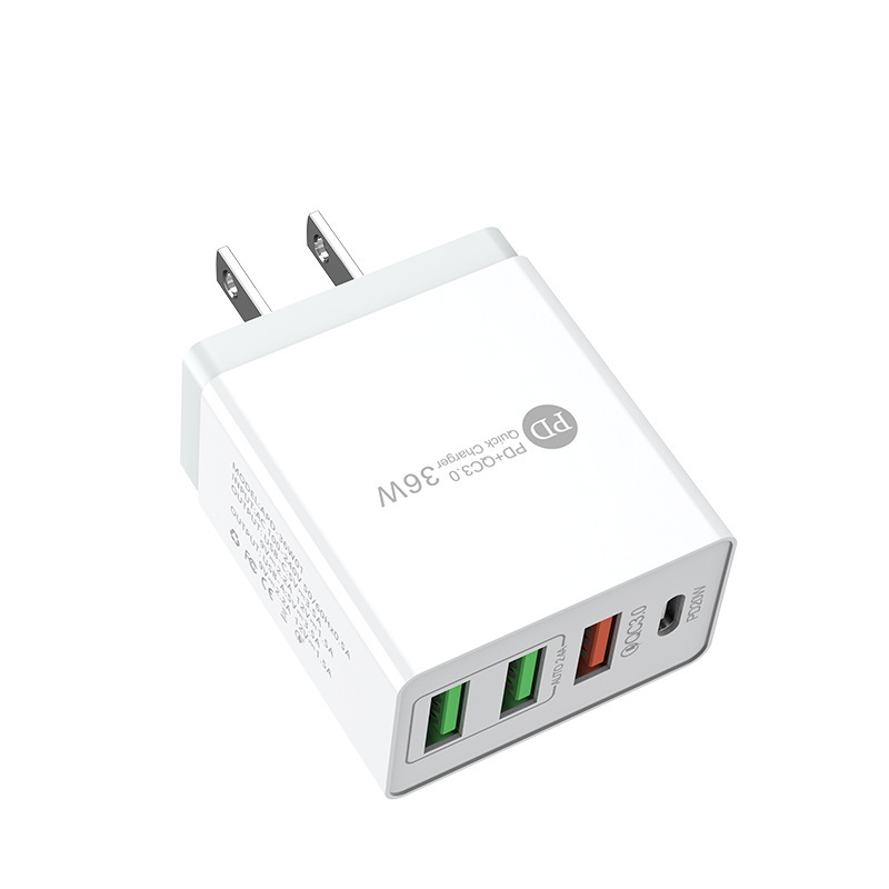 Spécification du chargeur mobile, tête de charge multi-port PD20W adaptée aux chargeurs de téléphone iPhone et Apple_voghion.com